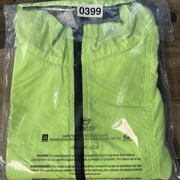 Vtg Italian Club By Aldo Gianne Neon Green Pullover 1/2 Zip Nylon‎ Windbreaker - Picture 8 of 8